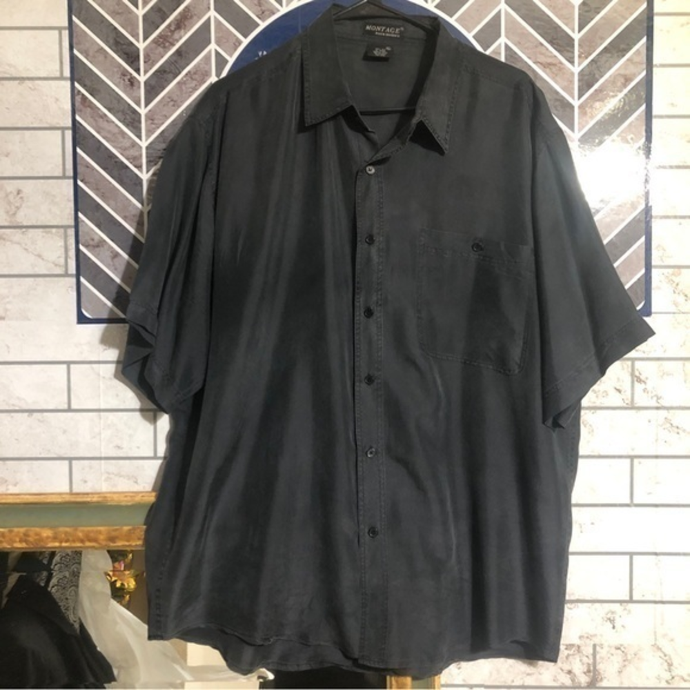 Montage vintage silk button up shirt‎
